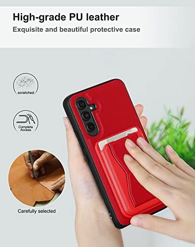 Калъф Suzii за Samsung Galaxy A34 5G, една Чанта-портфейл от естествена кожа + TPU, с държач за карти, със стойка, Защита от падане, Издръжлив, за цялото тяло За жени и мъже, Калъф за