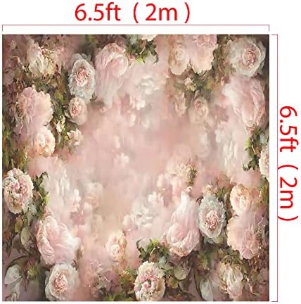 Кейт 6,5x6,5 фута/2x2 м Розово Цвете на Фона на Изобразителното Изкуство, Текстилен Фон с Компютърни Принтом, Декори За Студия Фотосесия