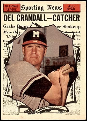 1961 Оглавява списъка на всички звезди № 583 Милуоки Брэйвз Дел Крэндалл (Бейзболна картичка) ЕКС-Брэйвз