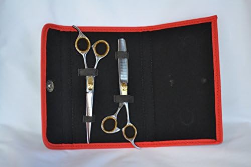 Sharf Gold Touch Комплект Ножици За Грижа за домашни любимци 7,5-Инчов Преки и 6.5-Инчов Филировочные ножици с 42 зъби
