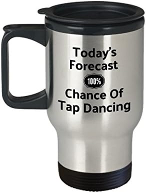 Пътна чаша за Чечетки - Кафеена чаша С Прогнозата за днес е За Танцьор