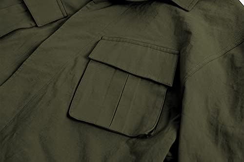 Мъжки Яке Сафари копчета Памучен Градинска Военно Яке с Цип Товарен Горна дреха С Дълъг Ръкав