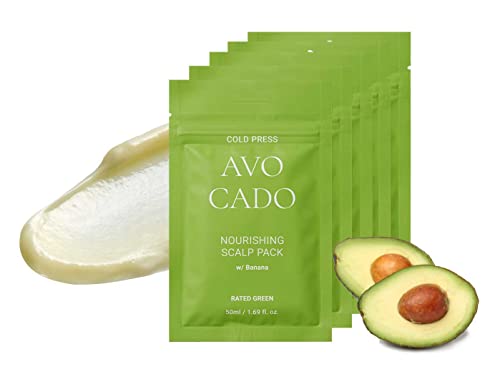 Подхранващ комплект за кожата на главата със зелен авокадо, Омекотяване Маска за възстановяване на коса и Маска за суха и сърбеж по кожата на главата, само 8,45 течни