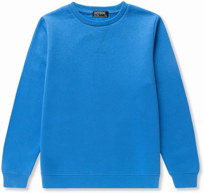 DOTDOG/ Младежки Пуловер с кръгло деколте от Мека Матова Руно Унисекс, Hoody за момчета или Момичета (на Възраст 3-12 години)