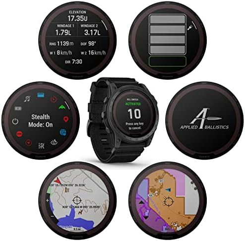 Носимый4и Комплект тактически умните часовници на Garmin tactix 7 Pro Ballistic GPS (tactix 7 Pro Ballistic, + черни слушалки)