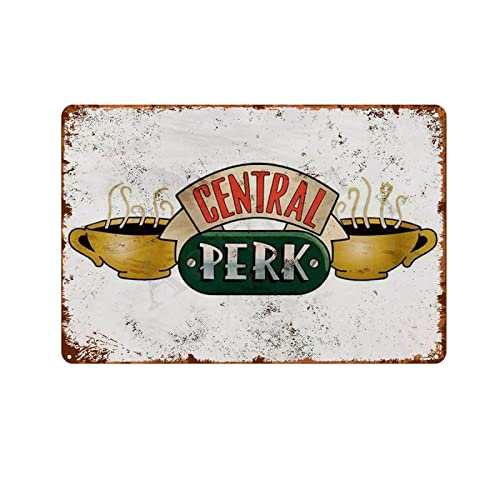 Gexlly Friends Central Perk Метални Знаци Ретро и Стенни Табели, Табели Плакат Художествена Украса Бар Кафене Гараж 8X12 См