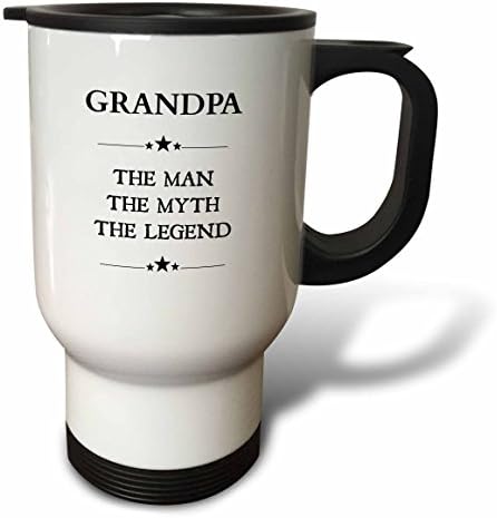 3 Чаша за пътуване Grandpa The Man The Мит The Legend, 14 грама, Бяла