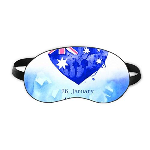 Австралия Щастлив Ден Флаг Във Формата На Сърце Щит За Сън Мека Нощна Превръзка На Очите Сянка На Кутията