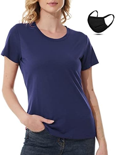 Женска тениска от мериносова вълна MERINNOVATION, Спортна тениска с къс ръкав, Впитывающий Основен слой (Вълнена маска за лице е включен в комплекта)