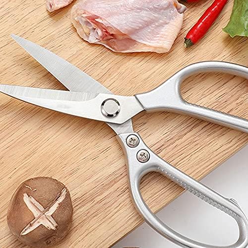 Ножици LAKIKAjd за офис Ножици от неръждаема стомана, специални за кухня, и за рязане на риба и пилешки кости, изцяло метална, здрави и износоустойчиви