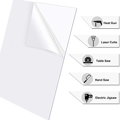 YSTIME 8 x 12 Прозрачен Акрилен лист от Плексиглас Пластмасов Лист за Бродерия Прозрачна Акрилна бяла дъска със Защитно хартия за Бродерия, Прозорци, рамки, занаяти собс