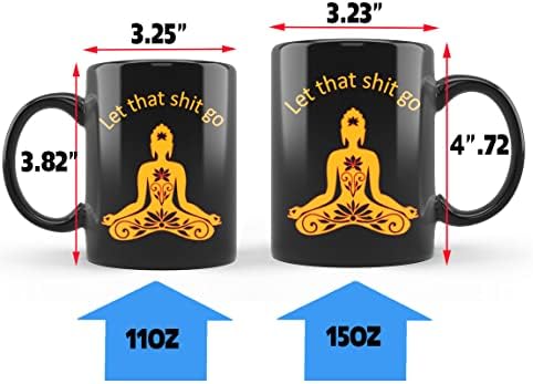 Персонализирана Чаша за йога за грижа за себе си, Подарък за Благосъстояние, Нека Това лайно ще си отиде, Кафеена Чаша За йога и будистки чай, Дзен-Будистка Чаша за Медитация и релаксация, Керамични чаши за кафе с 11