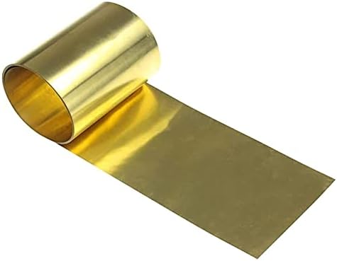 KEKEYANG Латунная Плоча от чиста Медна ламарина, фолио H62 Месинг лист за метални изделия с Дебелина 0,4 мм, дължина 3000 мм / 118,11 инча Латунная Плоча от метално фолио (Размер: