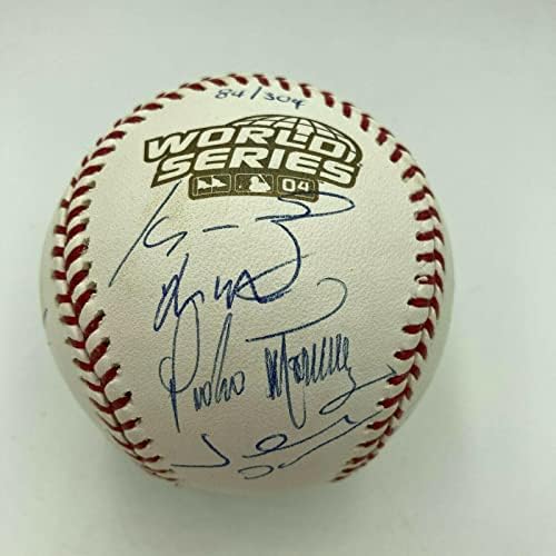 Отборът на Шампионите от Световната серия от 2004 г., Бостън Ред Сокс Подписа договор с W. S. Baseball Tristar & MLB - Бейзболни топки с автографи