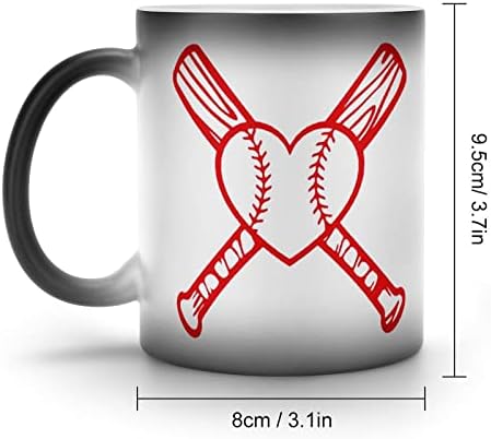Аз обичам Бейзбол Керамични Чаши Обесцвечивающая Кафеена Чаша Термочувствительные Чаши с Дръжка