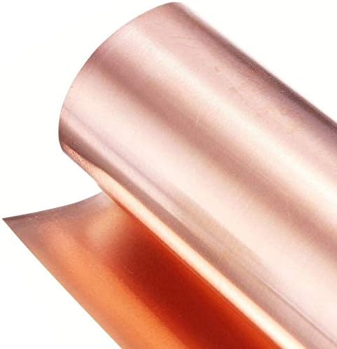 Латунная плоча HAOKTSB Дебелина на метална плоча от чисто меден лист (0,1 mm) дължина: 5000 mm Фолио от чист меден лист (Размер: Ширина: 10 мм Дължина: 5000 mm)