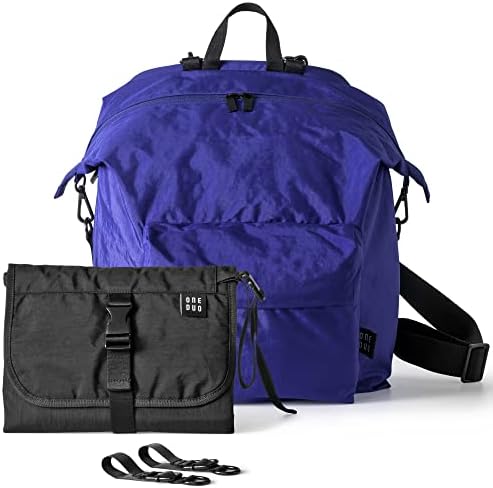 Дизайнерска чанта за бебешки пелени One Duo, класическа найлон, голяма, кобальтово-лилава