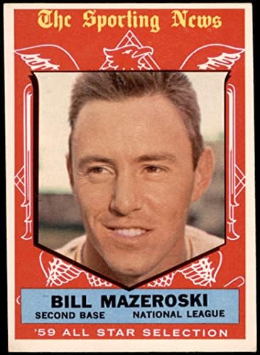 1959 Topps 555 All-Star Бил Мазероски Питсбърг Пайрэтс (Бейзболна картичка) БИВШИ Пирати