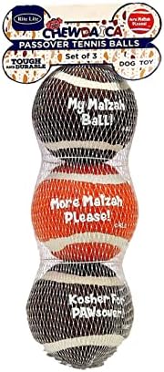 Комплект от 3 тенис топки за великден играчки за кучета Обряд Lite - Идеален подарък за Великден, за собственици на кучета, Бижута, Сувенири за еврейската празнични партита, Подаръчни комплекти, Аксесоари за Пасха Seder