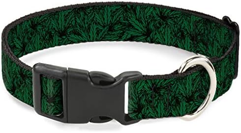 Отстегивающийся Котешки нашийник с катарама - Листа на марихуана В Купчина Черно-зелени
