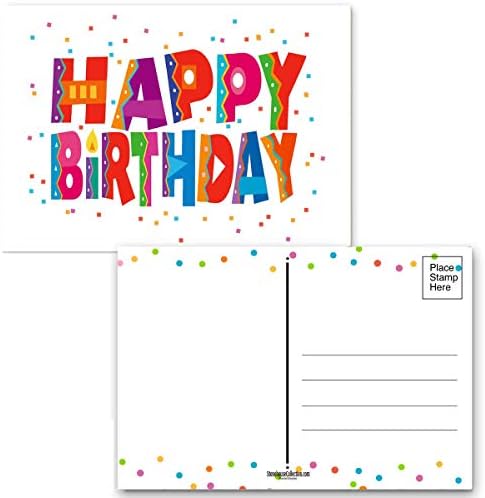 Колекция Stonehouse | 50 Картички честит рожден Ден | Размер 4 x6 за удобно списък | Весели и празнични картички за семейството, приятелите и колегите си
