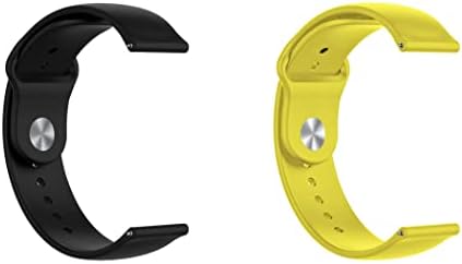 Быстросъемный каишка за часовник ONE ECHELON, съвместим със силикон каишка за часовник Huawei Watch GT Active 46 мм с ключалка на бутона, опаковка от 2 броя (черно и жълто)