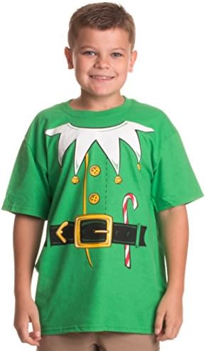 Костюм на елф на дядо коледа | Новост, Младежка тениска с чувство за Хумор за Коледните Празници и Гигантски принтом