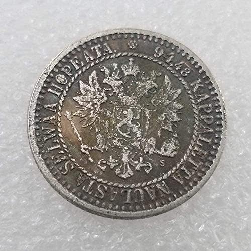 Старинни Занаяти Финландия 1 марка 1866 г.-Копие на Финландската Колекцията Сребърни Доларови монети