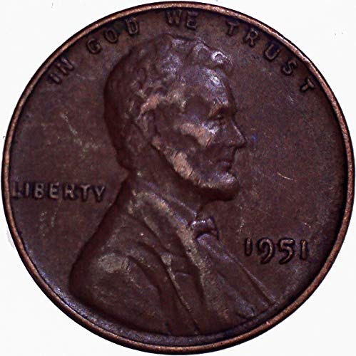 1951 Линкълн Пшеничен Цент 1C Приблизително В Формата на