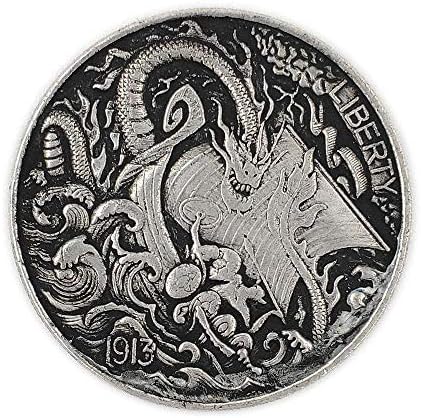 Дълбока Резба С Релефни 1913 American Beauty 骷髅 Монета Micro-Chapter collectionCoin са подбрани Възпоменателна монета