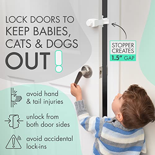 Преносим автоматично заключване на вратите DOORWING и защелкивающийся предпазител. Без лепила, винтове за дърво или увреждане на врати. Регулируема вратата се затвори за защита от деца. Алтернатива на кучешка вратата