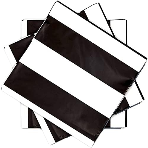 Пластмасова покривка за партито по случай рождения Ден в черно-бялата лента (54 x 108 инча, 3 опаковки)