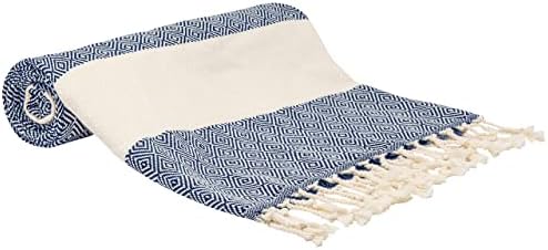 Турското кърпи за баня Deerlux от памук, комплект от 2 Диамантени Пештемалей 40 x 70, тъмно син