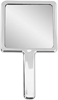 LONGSHENG - ОТ 2001 ГОДИНА - Silver Mirror – Ръчно Тоалетен огледало Среден размер за пътуване, Баня, работен плот, грим, Красота, Грижа за себе си, Бръснене