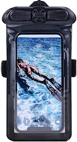 Калъф за телефон Vaxson Черно, Съвместим с водоустойчив калъф Karbonn Aura Буря Dry Bag [Без защитно фолио за екрана]