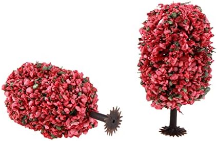 Модел Bitray Миниатюрни Дървета, Растения с Височина 2,4 инча Розовият Модел от Дърво Пролетен Пейзаж Пластмасови Дървета Diy Модел на сградата - 8шт