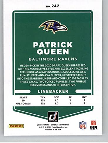 2021 Donruss 242 Търговска картичка Patrick Queen Балтимор Рейвънс Футбол NFL