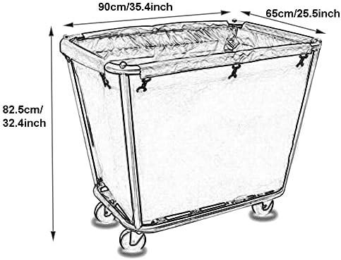 Колички HJRD, Ръчни Колички за Кухненско съхранение, Голяма Количка за бельо на колела с 5 инчови колела, Количка за бельо за обслужване на хотелски стаи / Кафяв/90 * 65 * 82