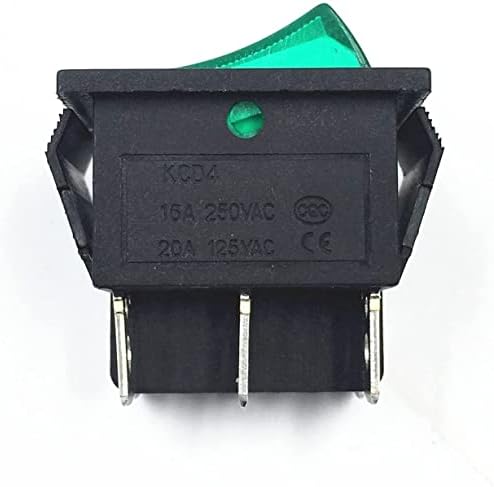 ONECM Кулисный ключ с капаче за захранване вход изход 6 на контакти с подсветка 16A 250VAC 20A 125VAC KCD4 Boat DPST (Цвят: синьо) (Цвят: червен)
