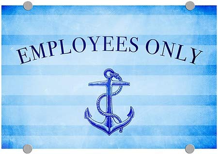CGSignLab | Акрил знак на Премиум-клас Само за служители - морската ивица | 18 x12