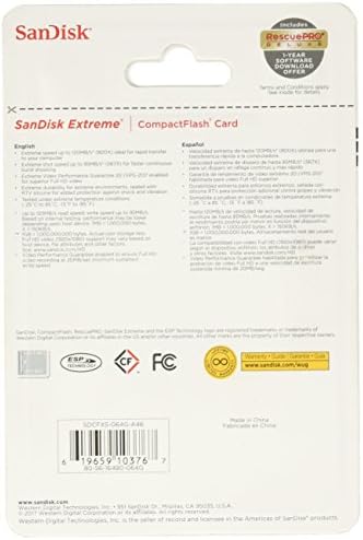 Карта памет Sandisk Extreme Compact Flash обем 64 GB (SDCFXS-064G-A46)