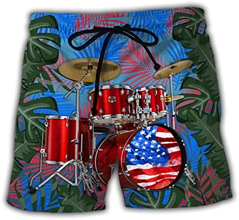Bmisegm Летни Къси Панталони за мъже, Мъжки Пролет-Лято Ежедневни Панталони с принтом на Деня на Независимостта, Спортни, Плажни