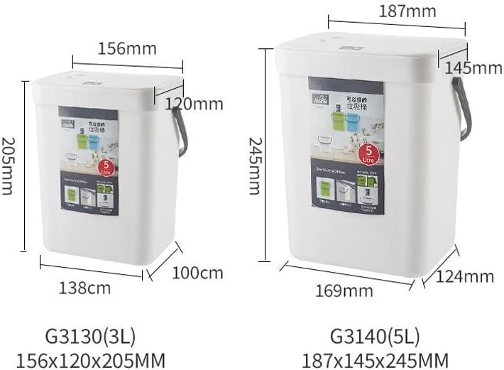ZHAOLEI Стенно Складное кофа за Боклук Подвесное Кухненско кошчетата За Боклук За почистване на отпадъци (Цвят: сив, размер: 5 л)