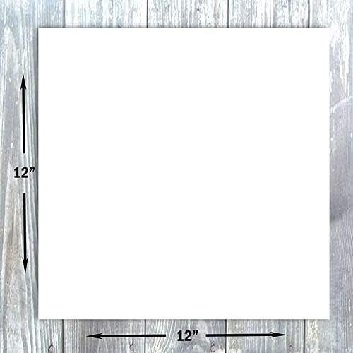 Hamilco Бяла Картонена Хартия за албуми 12x12 65 килограма, Корица за карти – 25 Опаковки