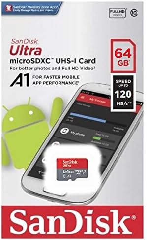 Карта памет 64GB SanDisk Ultra microSD UHS-I за екшън камери Insta360 Работи с ЕДИН комплект RS 1-Inch 360 (SDSQUA4-064G-GN6MN) U1 A1 Клас 10 в комплект с 1 устройство за четене на карти памет е microSDXC Всич