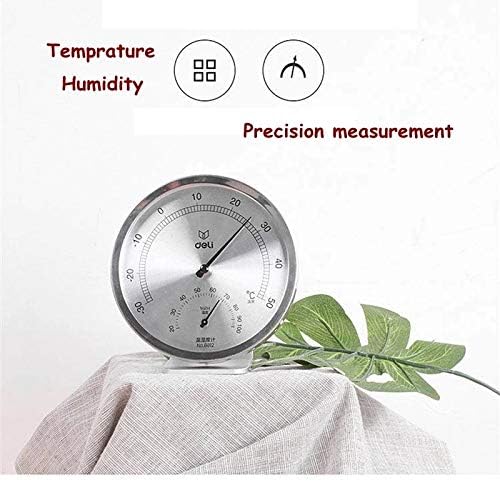 Механичен Термогигрометр от неръждаема стомана с орехи орех, Механичен Индукционный Елемент, Измерване на температура и влажност без батерии
