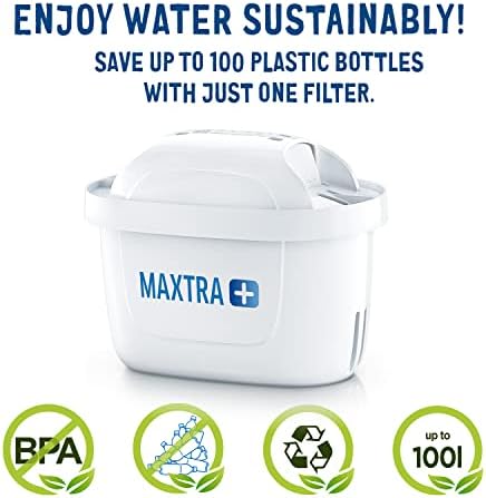 Касети за филтриране на вода на BRITA MAXTRA+, съвместима с всички стомна BRITA - намалява съдържанието на хлор, от плака и примеси, за получаване на отличен вкус - 6 опаковки