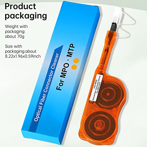 Duogalia-Инструменти за почистване на оптоволокна, Чистящая дръжката за съединителя MPO /MTP - Пречистване на оптични конектори на Над 600 Пъти Почиства Торцевую повърхността на влакното и оптичен жак (оранжев)
