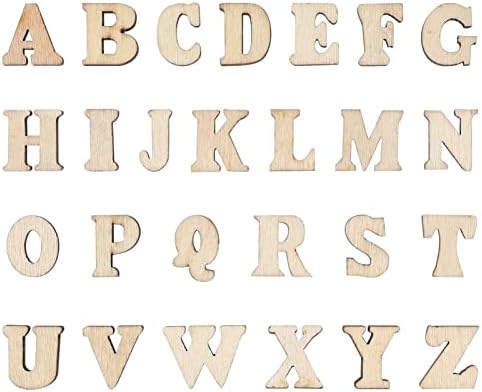 MAGICLULU 100 бр Дървени Букви на Азбуката Малки Непълни Дървени Букви Мини Празни Дървени Азбуки за Scrapbooking САМ Занаяти