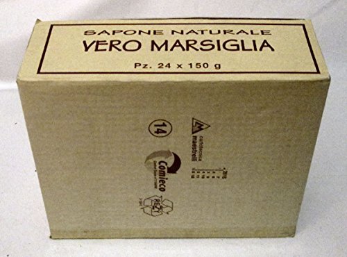 Saponeria Nesti Firenze: Пълна кутия натурален сапун с зехтин Vero Marsiglia по 5,29 унция (150 г) в опаковки (Опаковка от 24 броя) [Внос от Италия]
